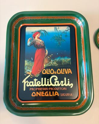 Vassoio pubblicitario in latta Fratelli Carli