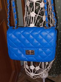 Borsa Matelassè Blu Elettrico