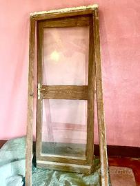 Porta finestra artigianale in legno
