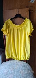 Top a maniche corte giallo 