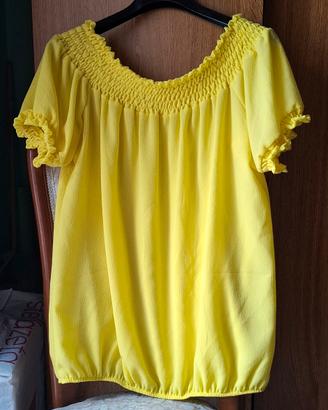 Top a maniche corte giallo 