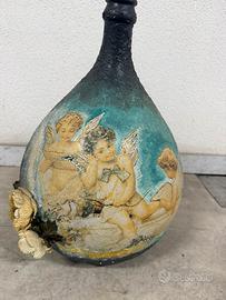 Damigiana decorativa con angeli- pezzo unico