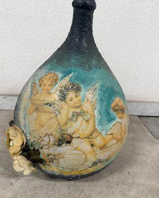 Damigiana decorativa con angeli- pezzo unico