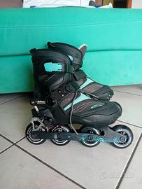 Rollerblade neri e azzurri taglia 40