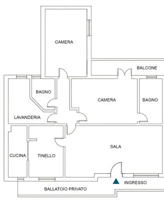 Luminoso Quadrilocale con 2 Servizi e Box Doppio