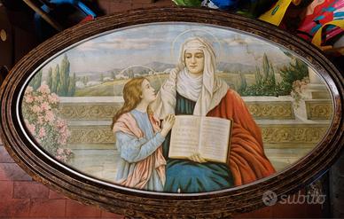 Quadro antico sacro "L'educazione della Vergine"