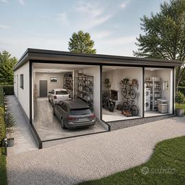 Garage doppio con vano attrezzi e lavanderia 52 m²