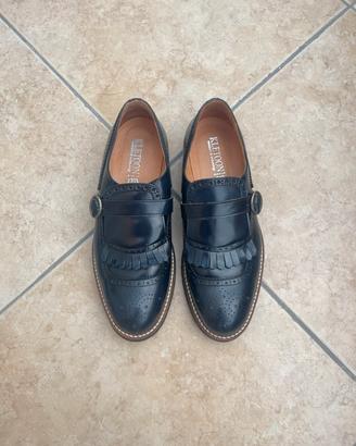 Scarpe eleganti blu, pelle, Made in Italy 44