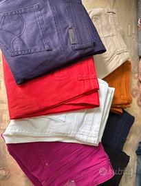 Lotto 8 paia di pantaloni e jeans donna