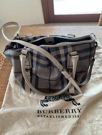Borsa Burberry Northfield in tela e pelle beige