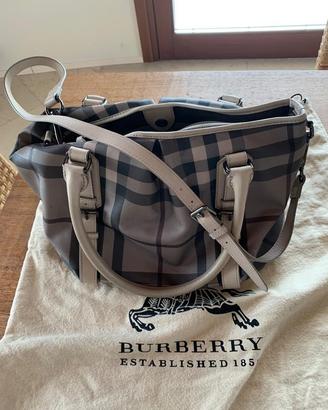 Borsa Burberry Northfield in tela e pelle beige