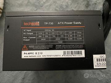 Alimentatore per Pc TECHSOLO tp-730 ATX 730 W