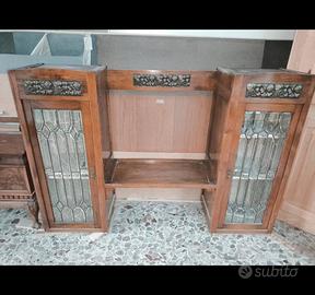 Credenza mobile in legno rifiniture in bronzo