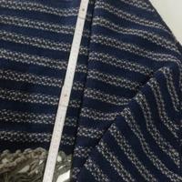 SCIALLE IN LANA FATTO A MANO AI FERRI, BLUE/GRIGIO