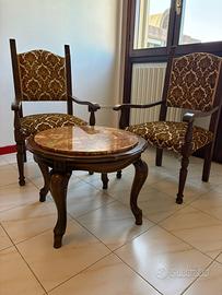 Tavolino soggiorno piu 2 poltroncine