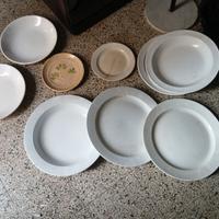 Lotto di 9 piatti ceramica antica 7 grandi piani