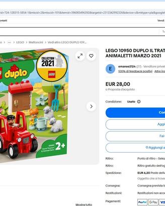 LEGO 10950 DUPLO IL TRATTORE DELLA FATTORIA