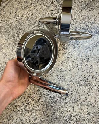 Coppia specchietti cromati vintage auto epoca