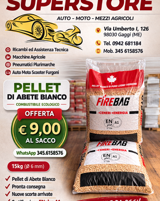 Pellet di Abete Sacco da 15 Kg euro 9