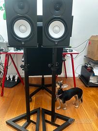 Coppia di monitor da studio Yamaha HS7 + stativi