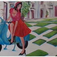 Quadro moderno acrilico su tela 100x70cm  Nuovo