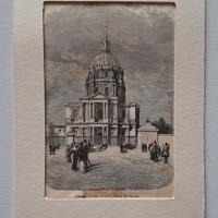 Incisione d'epoca Parigi - Cupola Invalidi