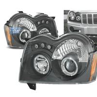 FARI OCCHI ANGEL LED JEEP GRAND CHEROKEE 05-08 NER