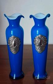 Vasi in vetro e argento 925, vintage, punzone