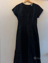 Vestito Benetton nero lungo 100% cotone XS
