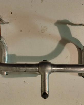 Attacco Manubrio Tre T Italia - Pièce Vélo Course Vintage, Argent, Occasion