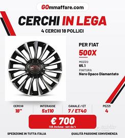 4 Cerchi da 18 pollici in Lega originali Fiat 500X