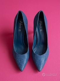 Décolleté Tacco a Spillo Alesya Blu Glitter n40
40