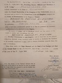 Certificato Massonico Sud Africano