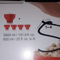 Set pop corn lekue in silicone x microonde
