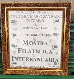 Quadro con anulli francobolli Palazzo Barolo 1995