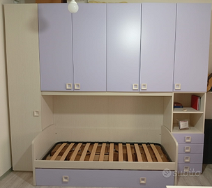 Cameretta a ponte 6 ante -4 cassetti -doppio letto