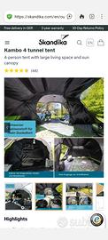 tenda campeggio a tunnel con veranda e zona notte