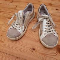 scarpe in pelle e tessuto n.37