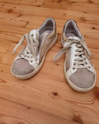 scarpe in pelle e tessuto n.37