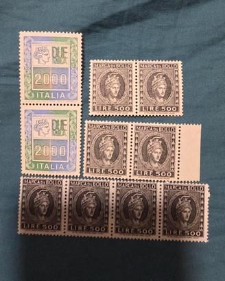 lotto marche da bollo fiscali ita 500/2000 Lire