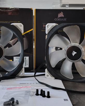 2 ventole corsair ML 140 PRO led bianchi