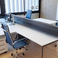 Scrivania lineare 4 postazioni per ufficio