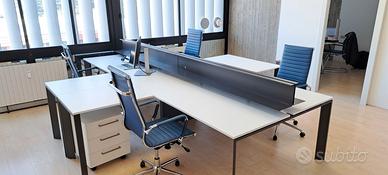 Scrivania lineare 4 postazioni per ufficio