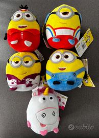 Lotto completo 5 Peluches Minions Pupazzi Pam 2024