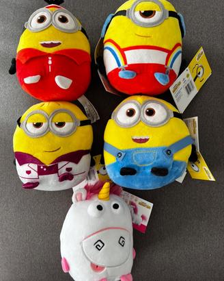 Lotto completo 5 Peluches Minions Pupazzi Pam 2024