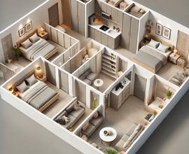 Trilocale in zona Tiburtina / Con balcone
