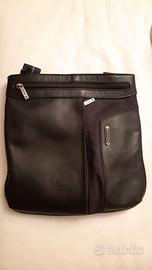 Borsa pelle nera con tracolla Roncato