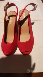 sandali in tessuto rossi 