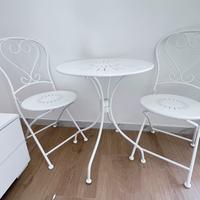 Set da giardino 2 sedie pieghevoli e 1 tavolino