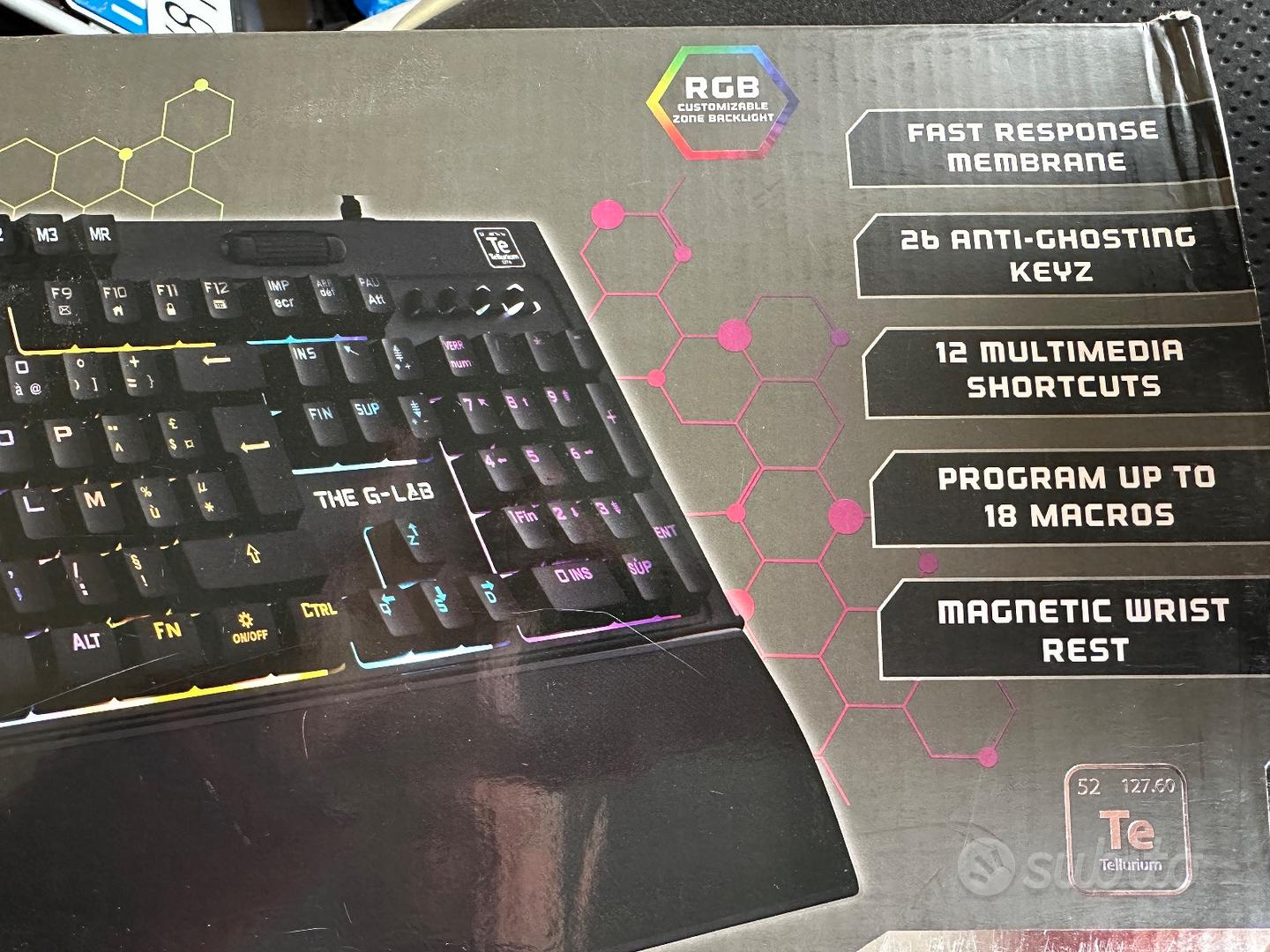 Tastiera gaming RGB con poggiapolsi - THE G-LAB - Informatica In vendita a  Brindisi
